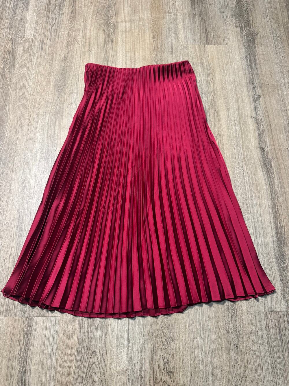 J.Crew Women's Pleated Midi Skirt in Deep Burgundy